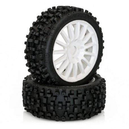 HOBBYTECH PNEUS TT 1/8 MAXI CROSS (jantes blanches)